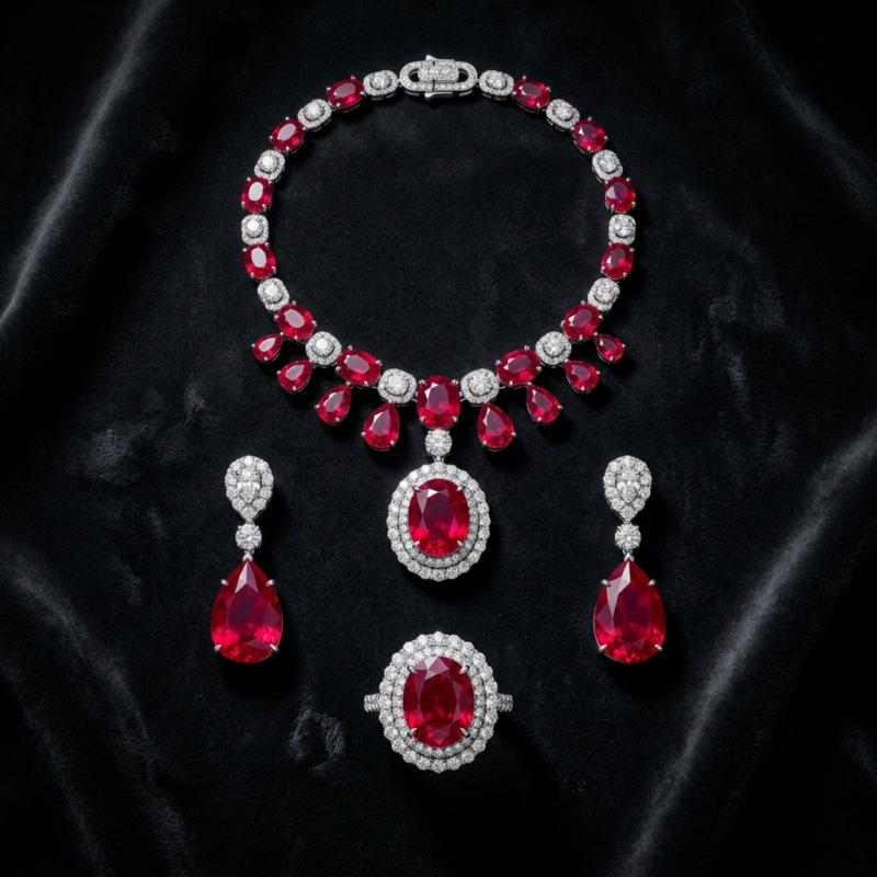 The Crimson Ruby & Diamond Set