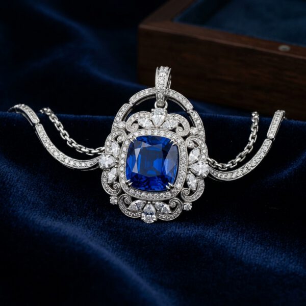 Diamond & Blue Sapphire Earrings – PE2597